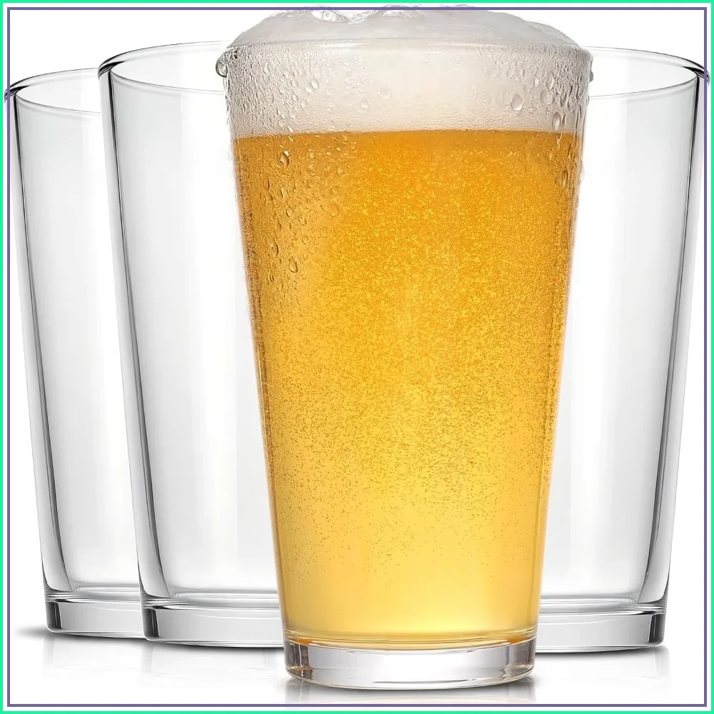 16 oz Pint Glasses Set of 4 - Beer, Cocktail & Highball Glasses for Hot & Cold Drinks
16 oz Pint Glasses Set of 4 - Beer, Cocktail & Highball Glasses for Hot & Cold Drinks