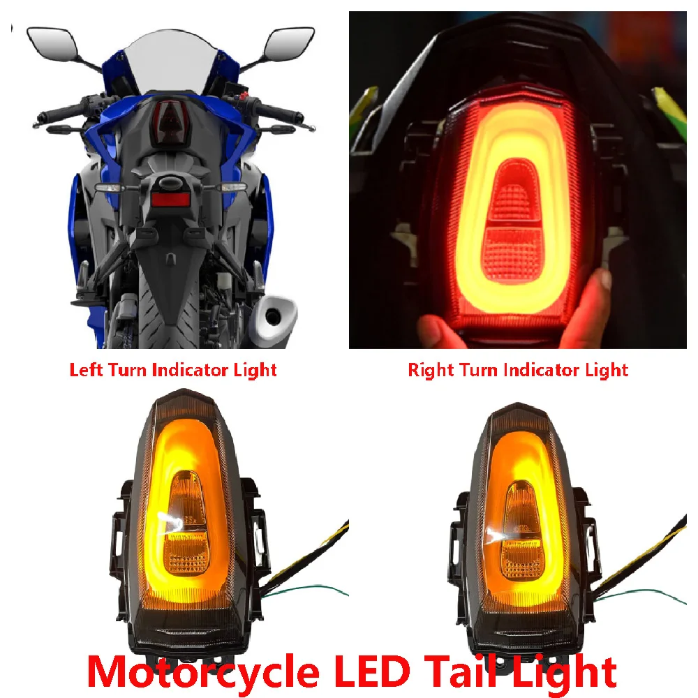 Fits for Yamaha YZF R3 YZFR3 YZF-R3 YZF-R25 ABS 2025+ Motorcycle LED TailLight Rear Brake & Turn Signal Integrated Tail Lights
Fits for Yamaha YZF R3 YZFR3 YZF-R3 YZF-R25 ABS 2025+ Motorcycle LED TailLight Rear Brake & Turn Signal Integrated Tail Lights