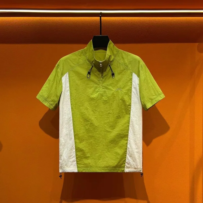 American semi-zipper polo shirt men's short-sleeved T-shirt summer ice silk outdoor light casual function wind tooling top
American semi-zipper polo shirt men's short-sleeved T-shirt summer ice silk outdoor light casual function wind tooling top