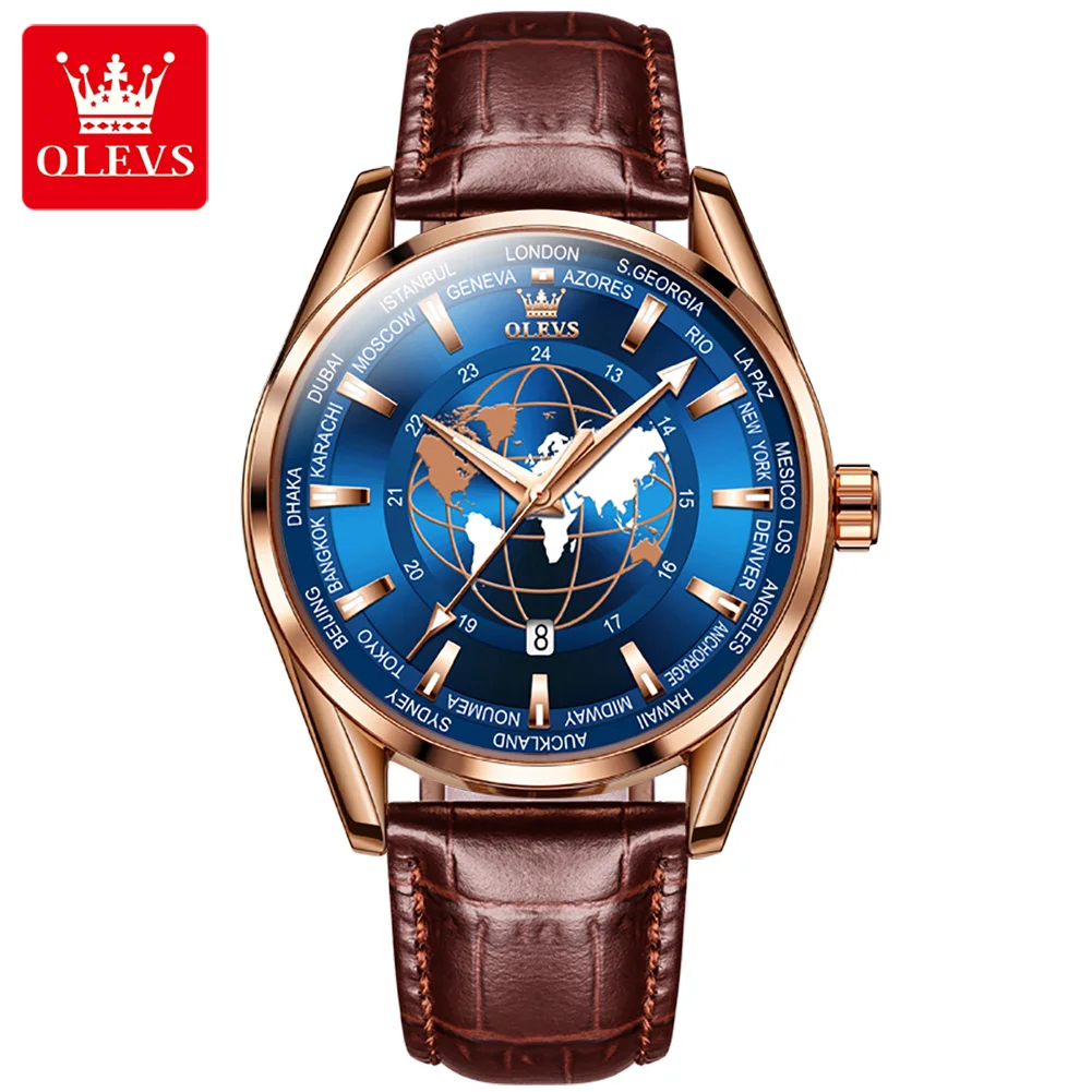 NEW HOT OLEVS Waterproof Fashion Watch for Men Quartz Hot Style Globe PU Strap Men Wristwatch Luminous Calendar free shipping
NEW HOT OLEVS Waterproof Fashion Watch for Men Quartz Hot Style Globe PU Strap Men Wristwatch Luminous Calendar free shipping