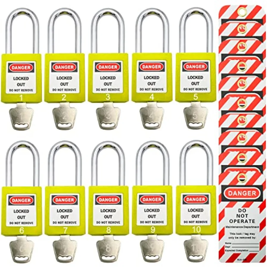 Lockout Tagout Locks, Safety Padlocks, Loto Keyed Differently Lock Out Tag Out Device Plastic with Lockout TagOut Tags
Lockout Tagout Locks, Safety Padlocks, Loto Keyed Differently Lock Out Tag Out Device Plastic with Lockout TagOut Tags