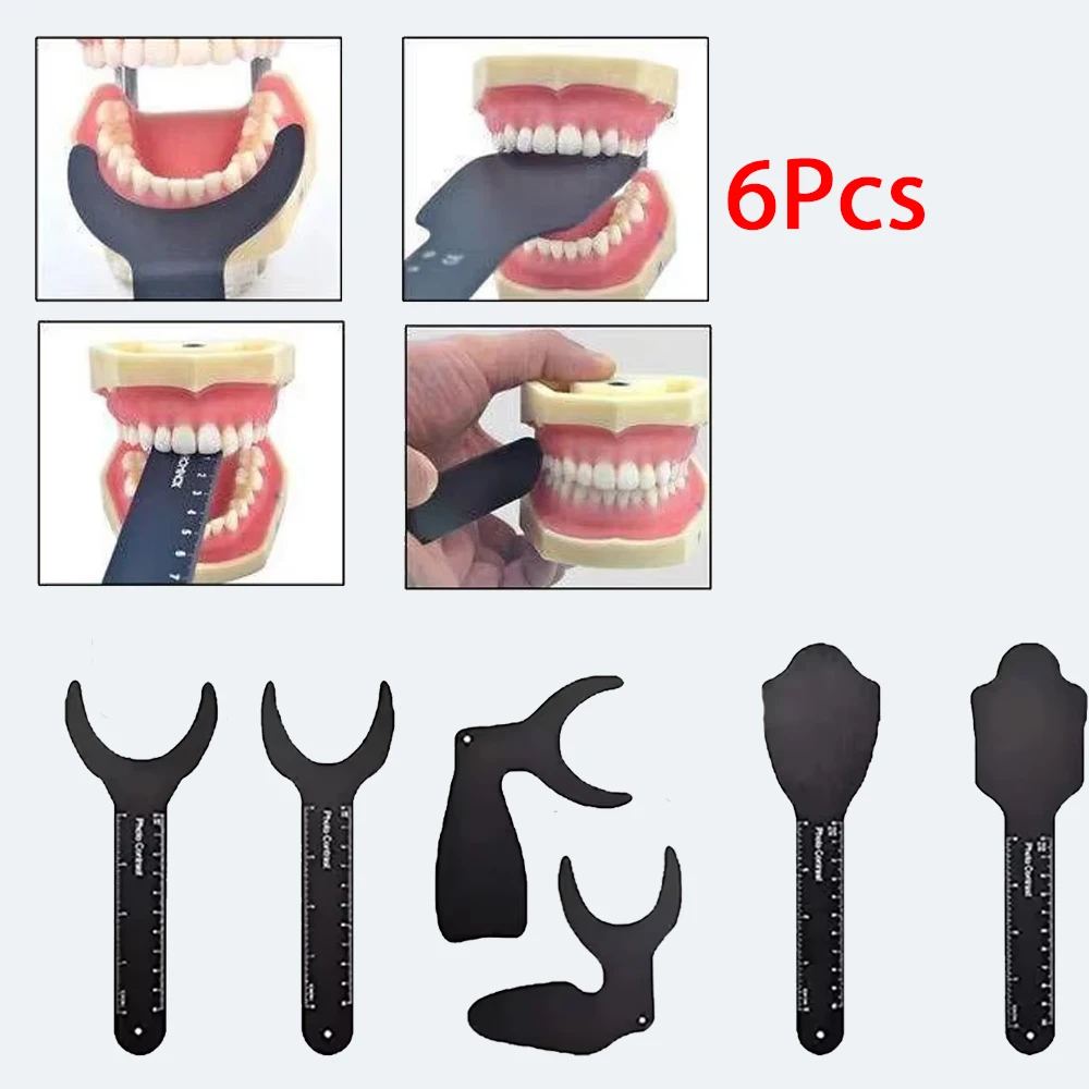 6Pcs Dental Photo Contrast Black Background Board, Autoclavable Teeth Display Tool for Orthodontic Photography & Dentist Clinic
6Pcs Dental Photo Contrast Black Background Board, Autoclavable Teeth Display Tool for Orthodontic Photography & Dentist Clinic