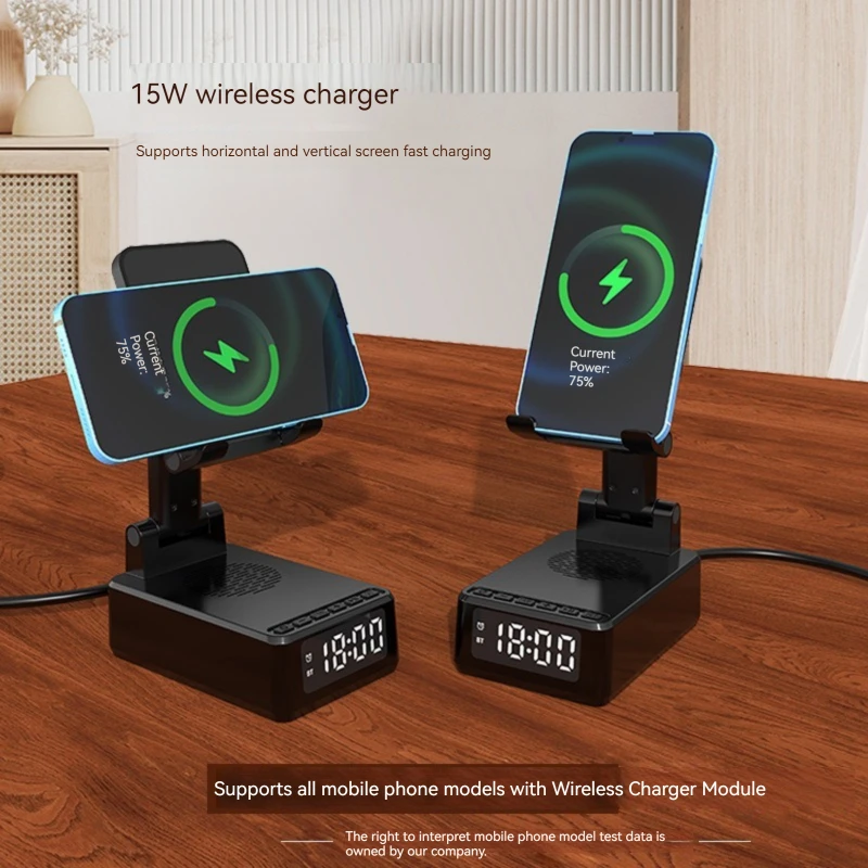 Alarm Clock Phone Stand Wireless Bluetooth Speaker 15W Fast Charging HD Surround Sound Bedroom Office Cell Phone Tablet
Alarm Clock Phone Stand Wireless Bluetooth Speaker 15W Fast Charging HD Surround Sound Bedroom Office Cell Phone Tablet