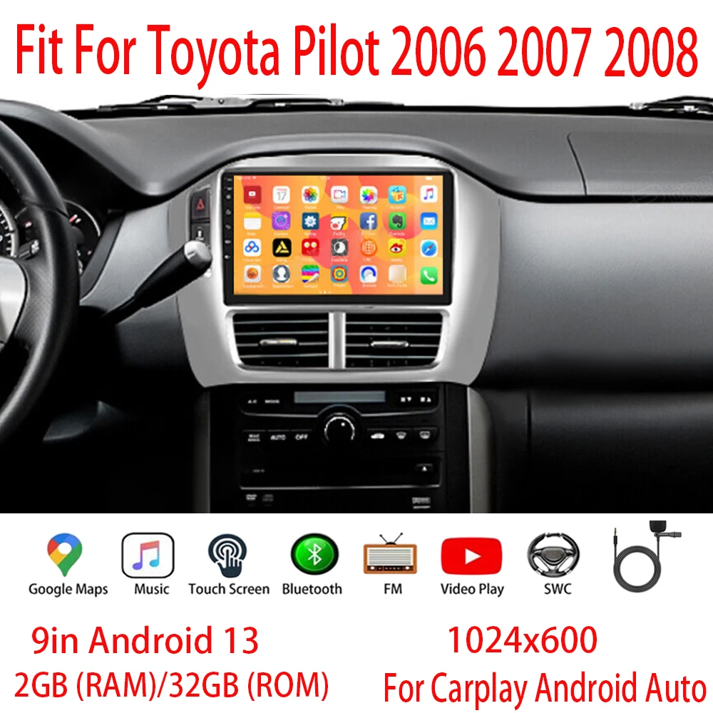 Android13 Car Stereo Radio GPS Navigation 2+32G For Toyota Pilot 2006 2007 2008 For CarPlay Android Auto Radio Multimedia Player
Android13 Car Stereo Radio GPS Navigation 2+32G For Toyota Pilot 2006 2007 2008 For CarPlay Android Auto Radio Multimedia Player