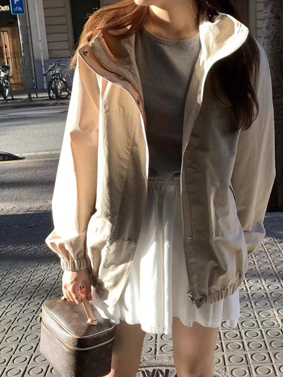 Свободная женская рабочая куртка с капюшоном и шнурком, универсальный модный топ, весенняя коллекция East Gate OUCE, женское премиум-пальто
Свободная женская рабочая куртка с капюшоном и шнурком, универсальный модный топ, весенняя коллекция East Gate OUCE, женское премиум-пальто