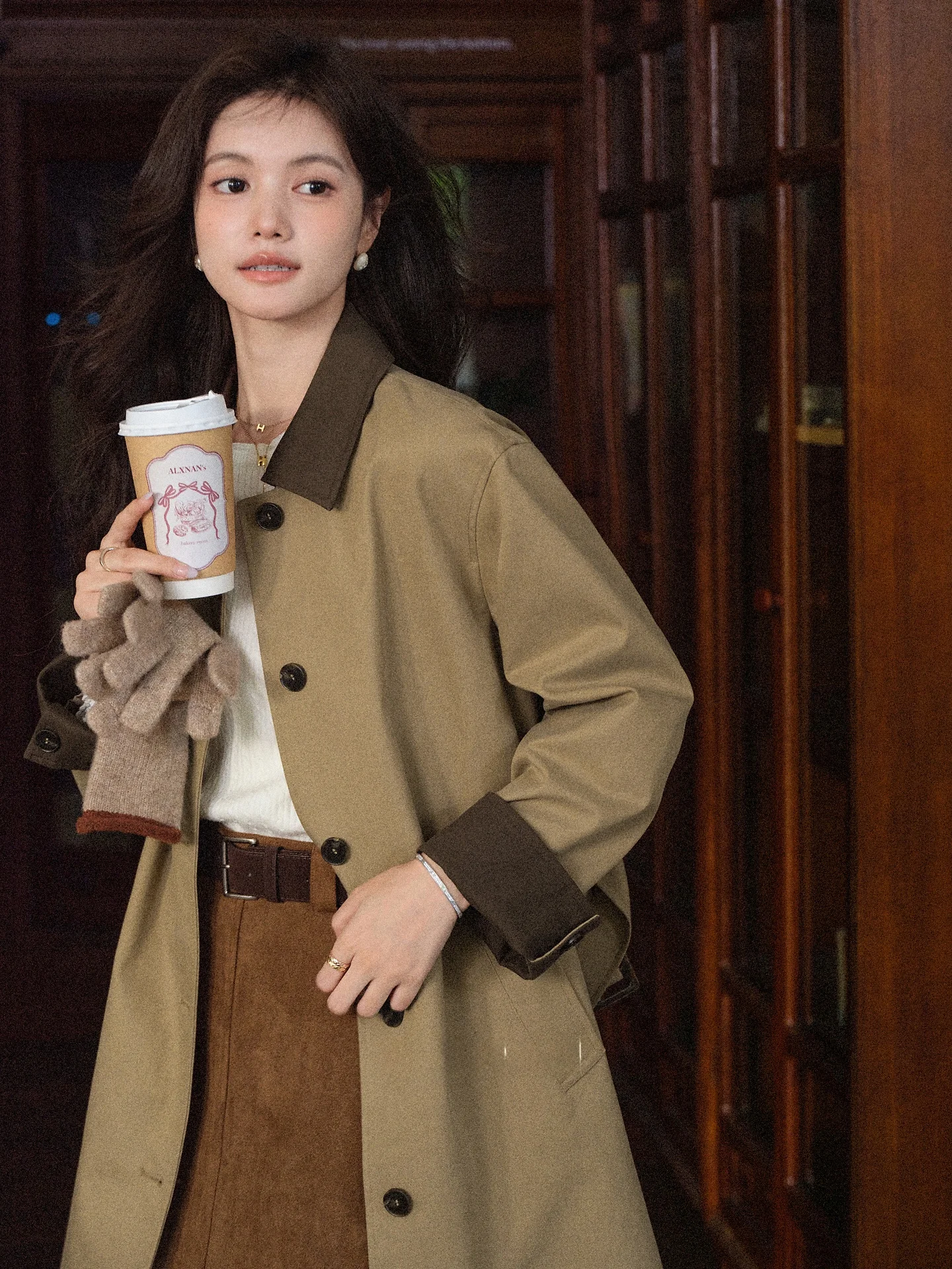 Kidoscope Color Blo Khaki Spring Windbreaker Women's Ele Middlent Coat Long Sve Turn-down Collar Single Button Cl...
Kidoscope Color Blo Khaki Spring Windbreaker Women's Ele Middlent Coat Long Sve Turn-down Collar Single Button Cl...