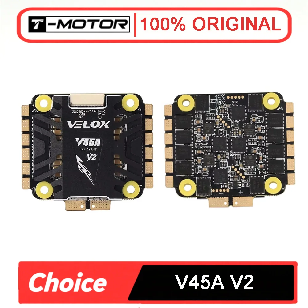 T-Motor VELOX PACER V45A V2 4in1 ESC 3-6S 32Bit W/10V2A BEC - 30,5×30,5 мм для гоночных дронов FPV RC
T-Motor VELOX PACER V45A V2 4in1 ESC 3-6S 32Bit W/10V2A BEC - 30,5×30,5 мм для гоночных дронов FPV RC