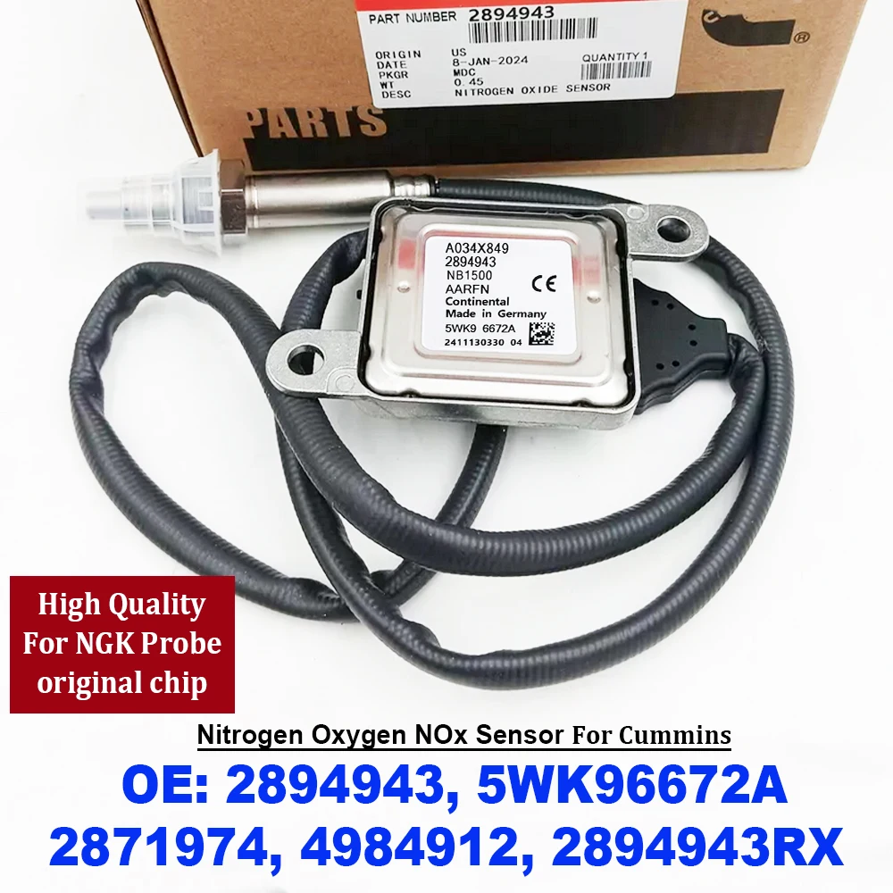 2894943 5WK96672A Nitrogen Oxide Sensor High Quality For NGK Probe NOX Sensor 2871974 4984912 For Cummins 12V 2894943RX
2894943 5WK96672A Nitrogen Oxide Sensor High Quality For NGK Probe NOX Sensor 2871974 4984912 For Cummins 12V 2894943RX