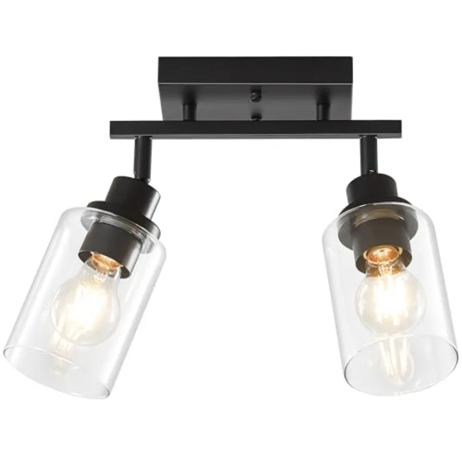 2 Light Kitchen Track Light Fixtures Ceiling Vanity Lights Black Bathroom Track Lighting Kit w/Rotatable Heads and Clear Glass
2 Light Kitchen Track Light Fixtures Ceiling Vanity Lights Black Bathroom Track Lighting Kit w/Rotatable Heads and Clear Glass