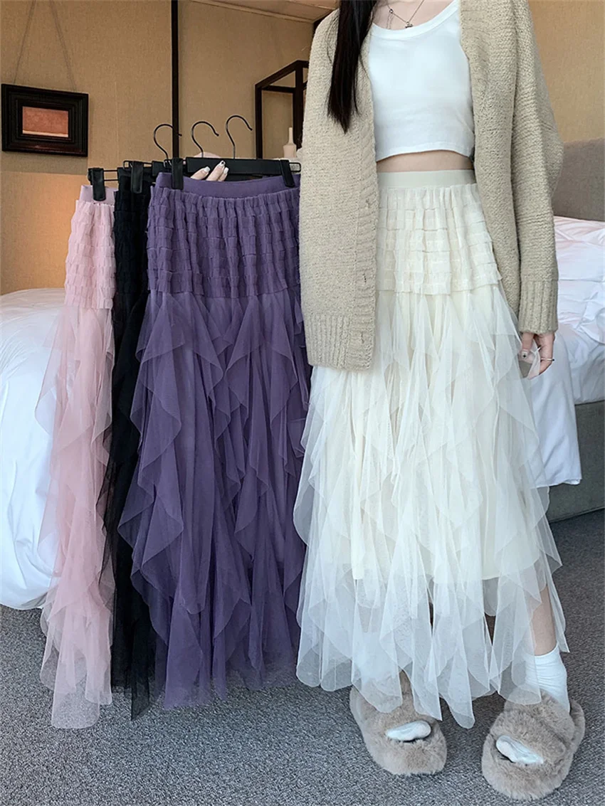 PLAMTEE 2024 Autumn Women Gentle Mesh Maxi Skirts Chic Loose Pleated Casual Sweet Office Lady High Waist All Match Daily Slim
PLAMTEE 2024 Autumn Women Gentle Mesh Maxi Skirts Chic Loose Pleated Casual Sweet Office Lady High Waist All Match Daily Slim