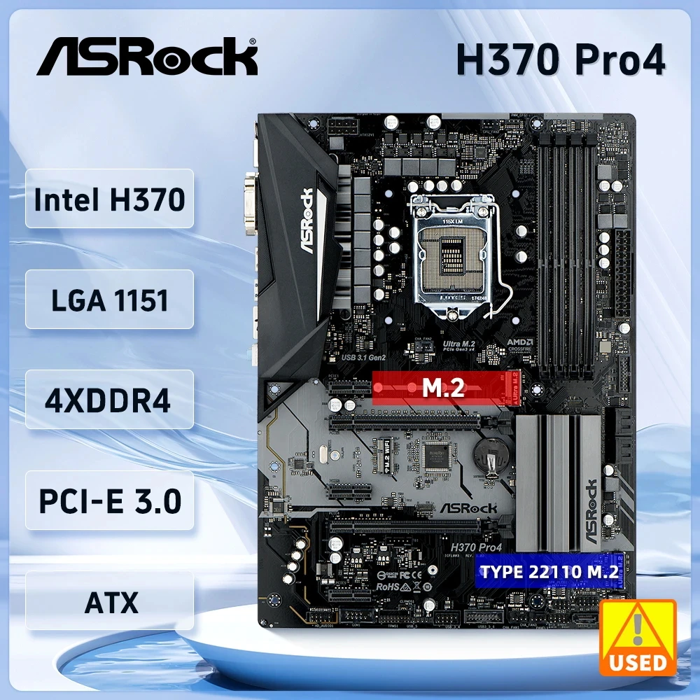ASRock Z370 PRO4 Motherboard Intel Z370 LGA 1151 M.2 DDR4 64GB support 9700 9400 9900 8400 8700 G5420 8100 cpu ATX
ASRock Z370 PRO4 Motherboard Intel Z370 LGA 1151 M.2 DDR4 64GB support 9700 9400 9900 8400 8700 G5420 8100 cpu ATX