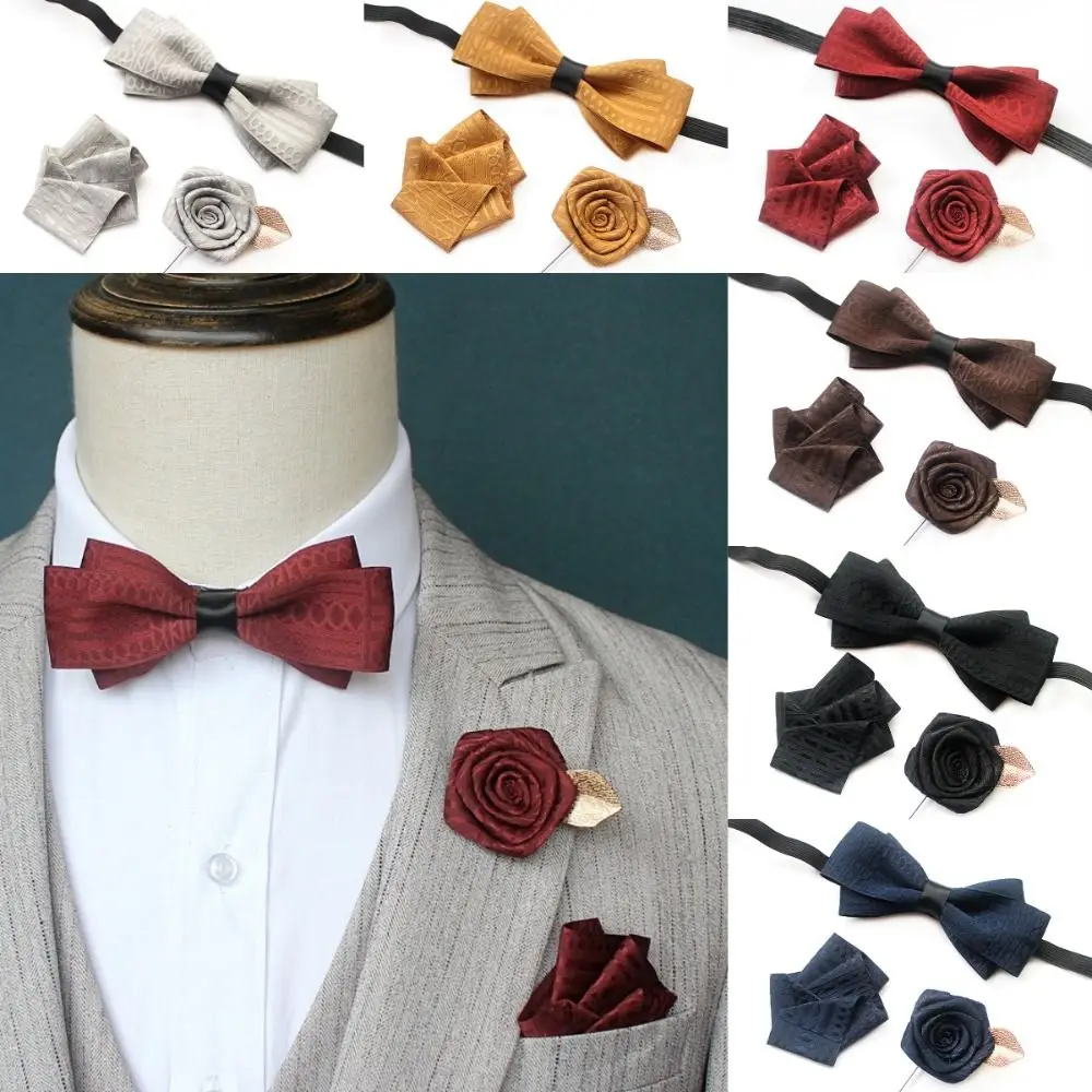 Simple Pocket Square Men's Suit Accessory Set Adjustable Business Detachable Design Bow Tie Soft Vintage Flower Brooch Groomsman
Simple Pocket Square Men's Suit Accessory Set Adjustable Business Detachable Design Bow Tie Soft Vintage Flower Brooch Groomsman