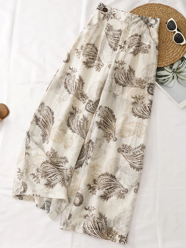 Summer 2026 Casual Cotton Linen Wide Leg Pants Women's Loose Fit Vintage Print Straight Cut Trousers Fashionable Versatile
Summer 2026 Casual Cotton Linen Wide Leg Pants Women's Loose Fit Vintage Print Straight Cut Trousers Fashionable Versatile