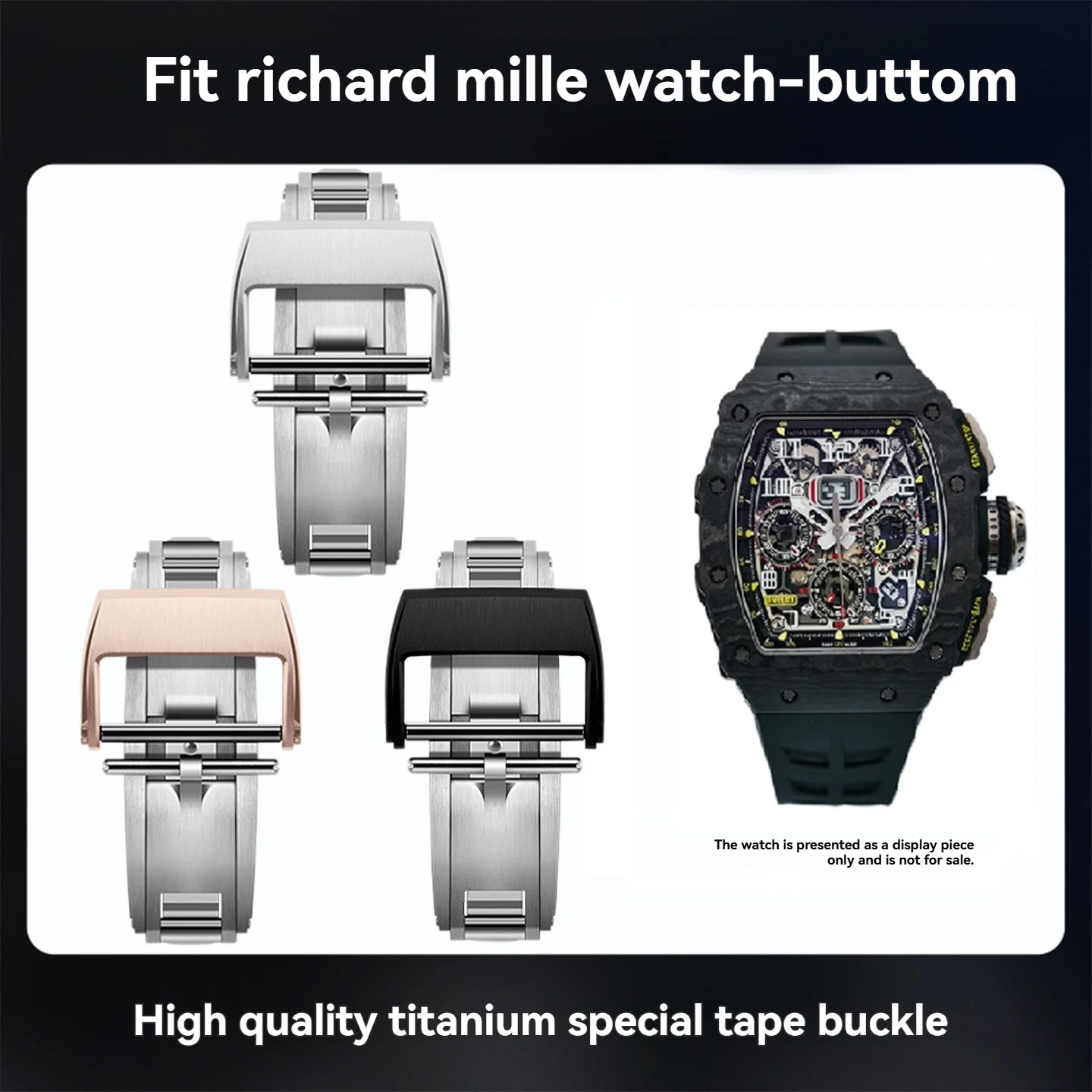 18mm Brushed Stainless Steel Deployment Clasp titanium alloy Metal Watch Buckle For Richard Mille Watch with accessories
18mm Brushed Stainless Steel Deployment Clasp titanium alloy Metal Watch Buckle For Richard Mille Watch with accessories