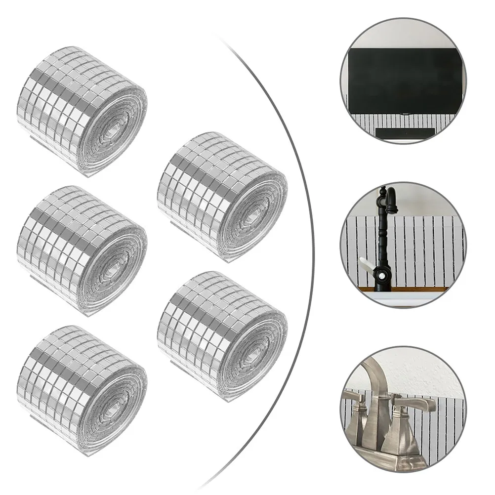 5 Rolls Mosaic Wall Stickers Self-Adhesive Mini Square Mirror Tiles DIY Decoration Waterproof Tile Sticker for Home Kitchen
5 Rolls Mosaic Wall Stickers Self-Adhesive Mini Square Mirror Tiles DIY Decoration Waterproof Tile Sticker for Home Kitchen