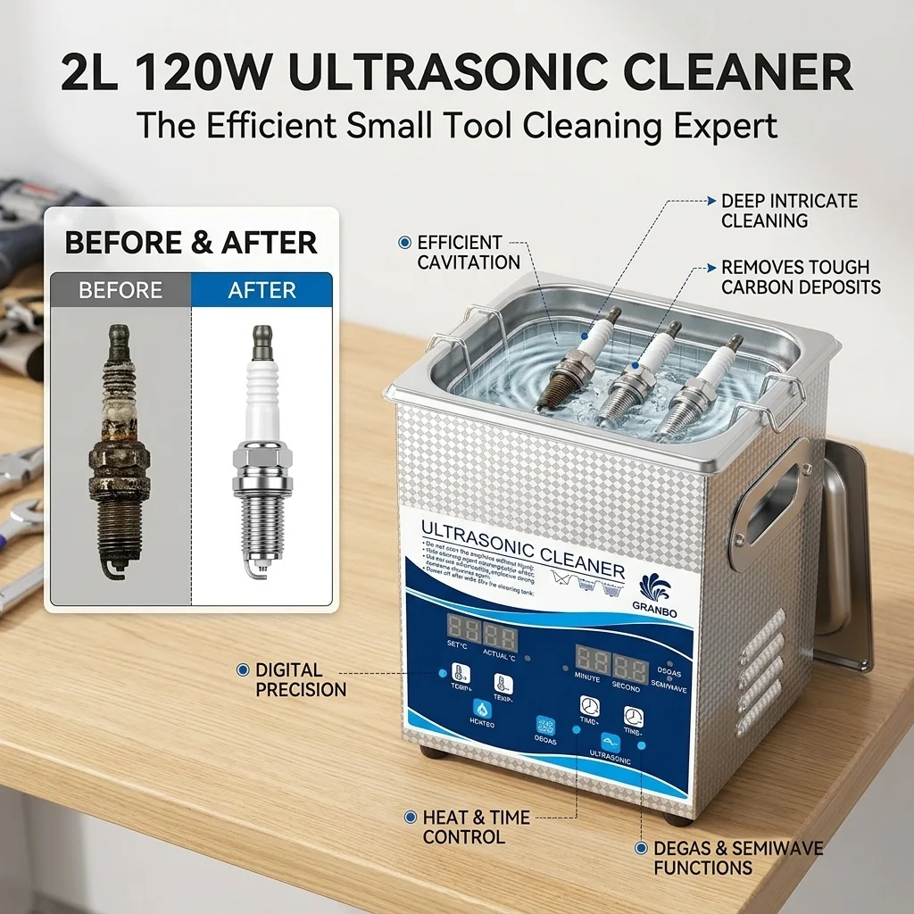 Granbo 2L Digital Ultrasonic Cleaner Bath 120W with DEGAS SEMIWAVE Heating for Medical Dental Clinic Fuel Nozzle
Granbo 2L Digital Ultrasonic Cleaner Bath 120W with DEGAS SEMIWAVE Heating for Medical Dental Clinic Fuel Nozzle