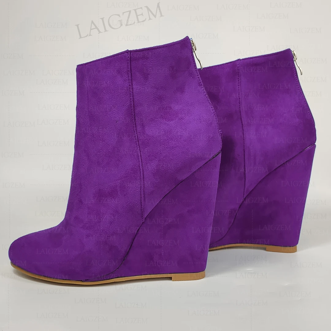 ZHIMA Women Ankle Boots Platform Wedges Round Toe Faux Suede Back Zip Up Ladies Handmade Shoes Woman Big Size 38 41 43 46 48 52
ZHIMA Women Ankle Boots Platform Wedges Round Toe Faux Suede Back Zip Up Ladies Handmade Shoes Woman Big Size 38 41 43 46 48 52