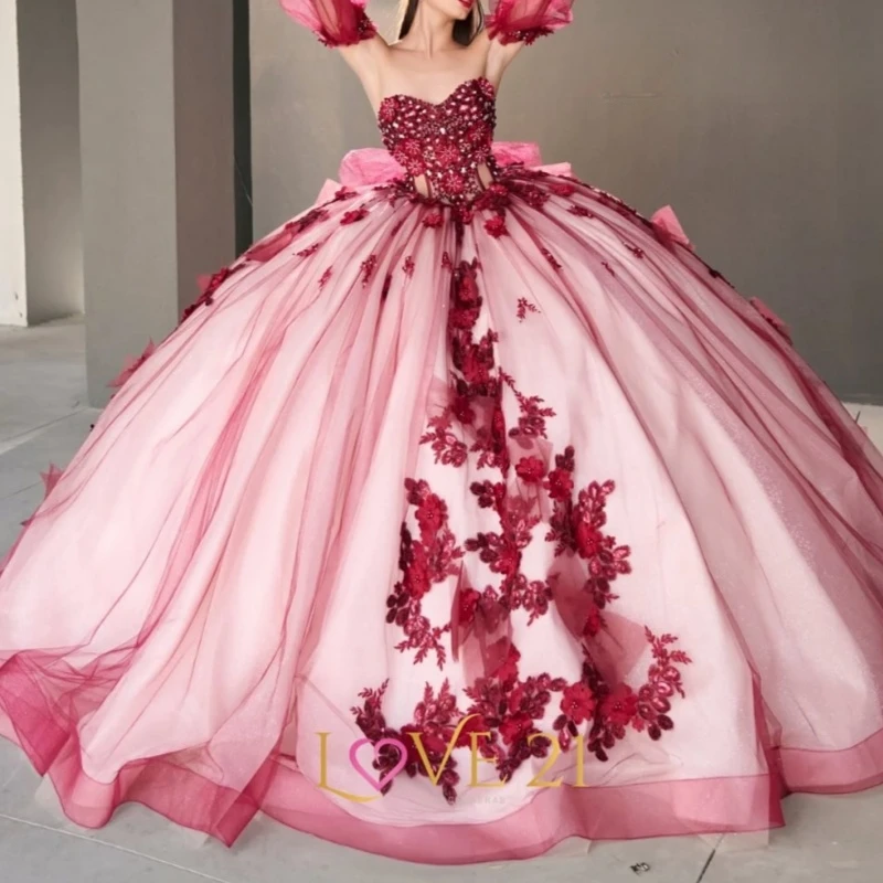 Красное блестящее платье Quinceanera с открытыми плечами, бальное платье Sweet 16, платье с аппликацией из бисера, кружевное тюлевое платье для дня рождения, Vestidos 15 De
Красное блестящее платье Quinceanera с открытыми плечами, бальное платье Sweet 16, платье с аппликацией из бисера, кружевное тюлевое платье для дня рождения, Vestidos 15 De