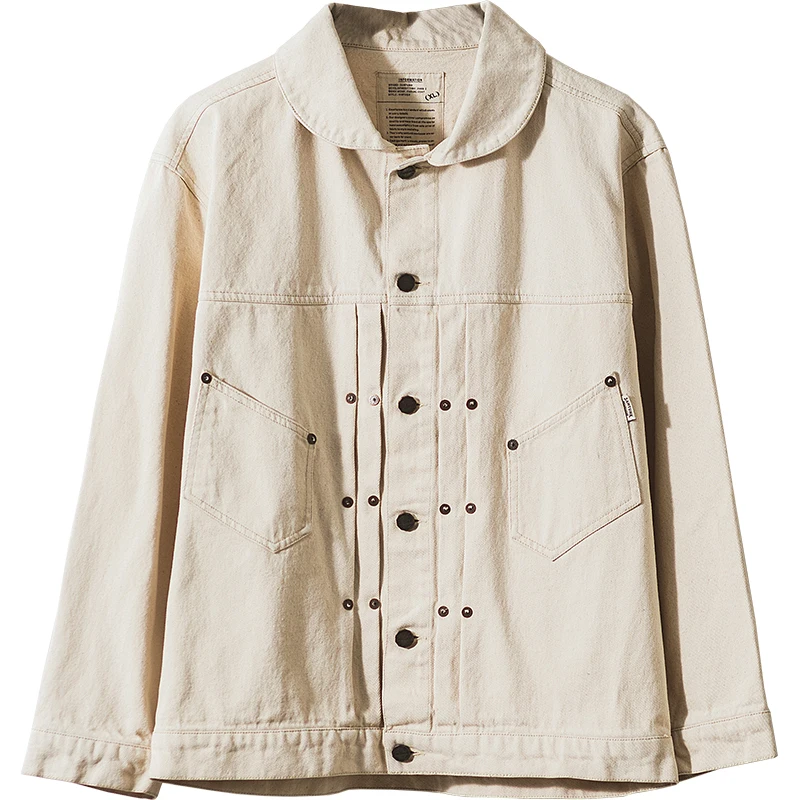 Men's Denim Jacket White Loose Button Shawl Collar Western Cowboy Motorcycle Workwear Vintage Clothes for Male
Men's Denim Jacket White Loose Button Shawl Collar Western Cowboy Motorcycle Workwear Vintage Clothes for Male