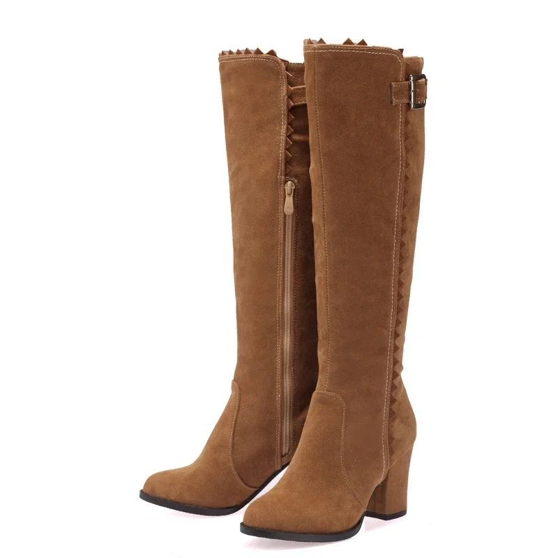 Botas De Mujer Knee High Women Boots Winter Fashion Round Toe High Heels Side Zipper Brown Long Boots Super Big Size 32-54 721
Botas De Mujer Knee High Women Boots Winter Fashion Round Toe High Heels Side Zipper Brown Long Boots Super Big Size 32-54 721