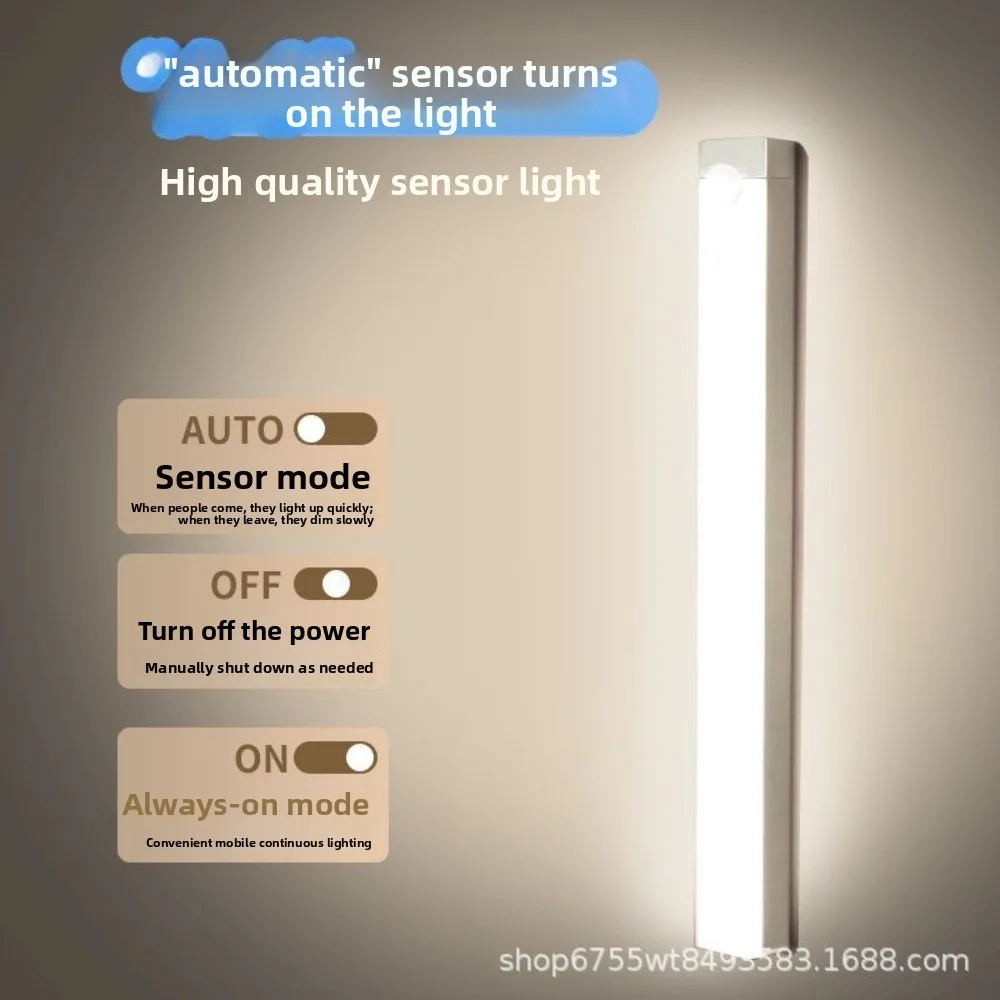 30CM Type C Rechargeable LED Night Light Motion Sensor Under Cabinet Lamp for Kitchen Wardrobe Room Bedside Induction Bar Light
30CM Type C Rechargeable LED Night Light Motion Sensor Under Cabinet Lamp for Kitchen Wardrobe Room Bedside Induction Bar Light