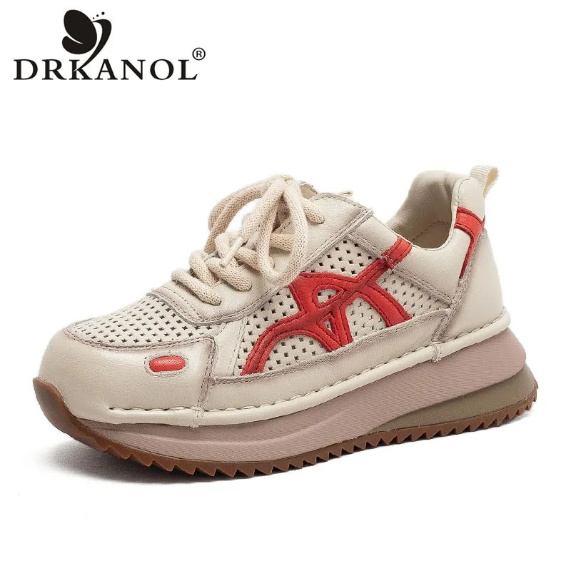 DRKANOL Fashion Summer Casual Sneakers Women Thick Sole Genuine Leather Shoes Mixed Colors Hollow Out Breathable Women Shoes
DRKANOL Fashion Summer Casual Sneakers Women Thick Sole Genuine Leather Shoes Mixed Colors Hollow Out Breathable Women Shoes
