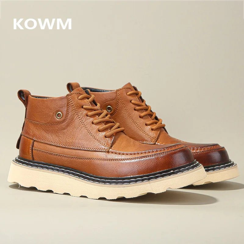 KOWM Hiking shoes men's walking boots British cowhide motorcycle boots ankle casual trekking shoes thick soled travel sneakers
KOWM Hiking shoes men's walking boots British cowhide motorcycle boots ankle casual trekking shoes thick soled travel sneakers