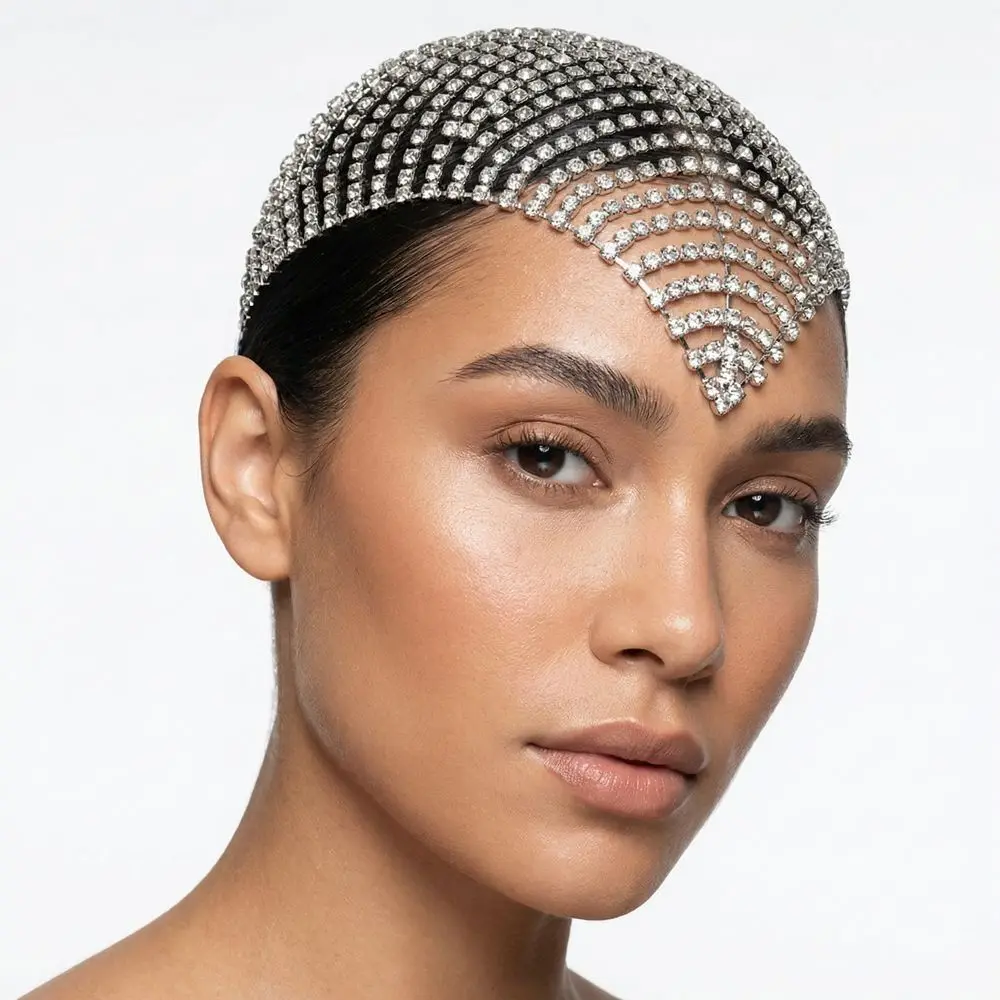 Silver Elegant Shiny Headpiece Cap Bling Gold Multi-Layer Rhinestone Headband Headwear Glitter Crystal Head Chain Performance
Silver Elegant Shiny Headpiece Cap Bling Gold Multi-Layer Rhinestone Headband Headwear Glitter Crystal Head Chain Performance