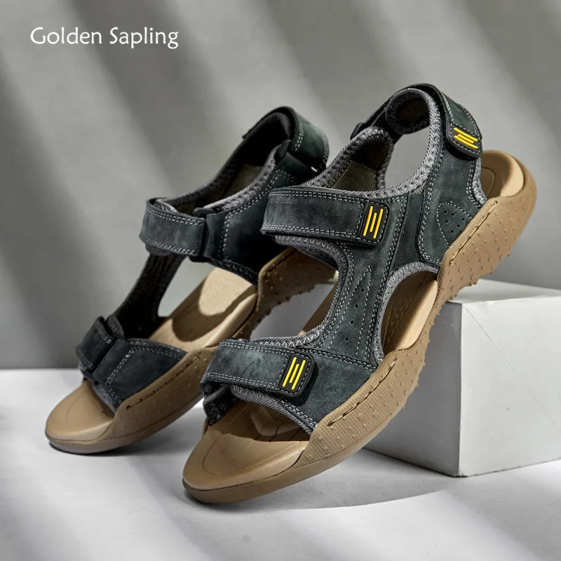 Golden Sapling Summer Shoes Outdoor Men's Sandals Classics Beach Footwear Genuine Leather Shoe Leisure Men Sandal Casual Flats
Golden Sapling Summer Shoes Outdoor Men's Sandals Classics Beach Footwear Genuine Leather Shoe Leisure Men Sandal Casual Flats
