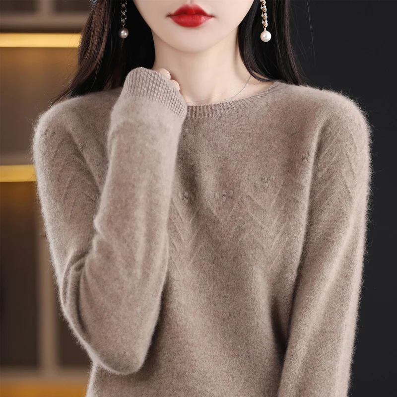 100% Pure Wool O-Neck Pullover Autumn/Winter Cashmere Sweater Slim Fit Women's Casual Knitted Top Women's Jacket Korean Fashion
100% Pure Wool O-Neck Pullover Autumn/Winter Cashmere Sweater Slim Fit Women's Casual Knitted Top Women's Jacket Korean Fashion
