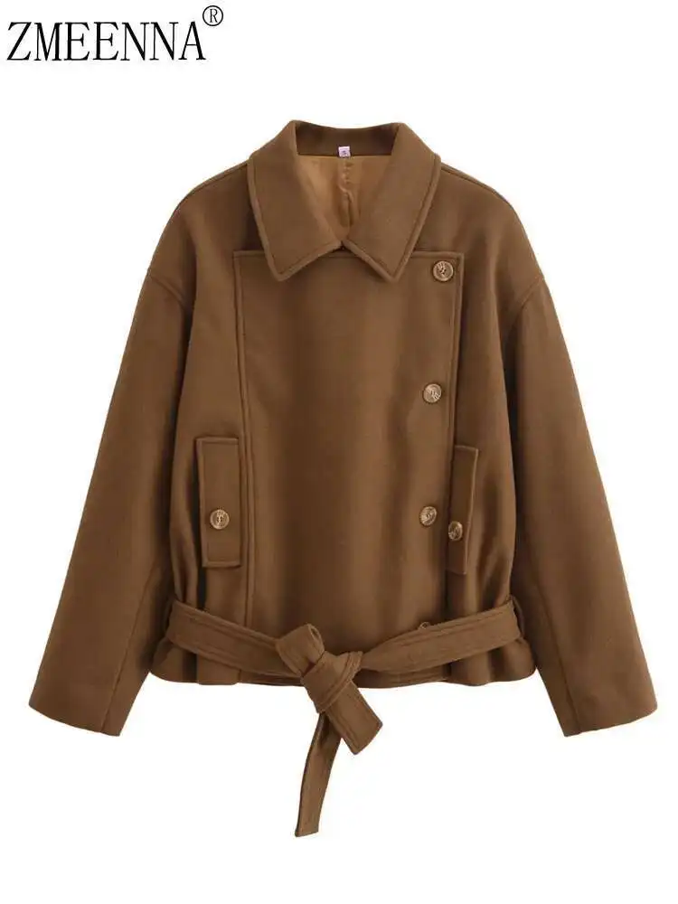 ZMEENNA Turn-down Collar Long-sleeve Bandage Solid Color Single-breasted Woolen Women's Coats 2024 Autumn Winter New ZM479
ZMEENNA Turn-down Collar Long-sleeve Bandage Solid Color Single-breasted Woolen Women's Coats 2024 Autumn Winter New ZM479