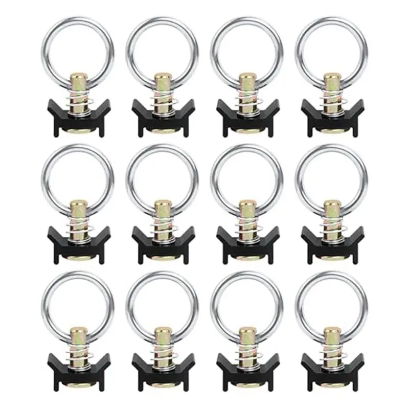 A25I-Single Stud Fitting Track Clips 4,000LB Capacity With Stainless Steel Round Ring Aluminum Keeper Cargo Control, 12PCS Black
A25I-Single Stud Fitting Track Clips 4,000LB Capacity With Stainless Steel Round Ring Aluminum Keeper Cargo Control, 12PCS Black