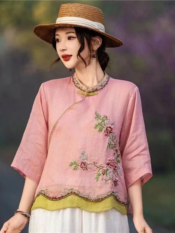 New Chinese Style Short Renovated Top Jiangnan Style Summer New Cotton Linen Patchwork Color Retro National Style E...
New Chinese Style Short Renovated Top Jiangnan Style Summer New Cotton Linen Patchwork Color Retro National Style E...
