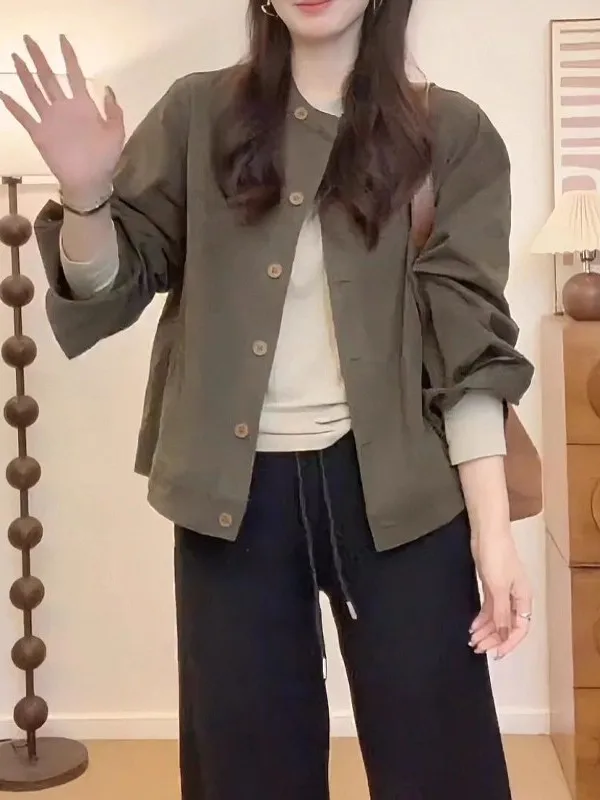 Женский кардиган большого размера с воротником-стойкой, свободный крой, весенняя верхняя одежда в корейском стиле, шикарный топ с эффектом похудения
Женский кардиган большого размера с воротником-стойкой, свободный крой, весенняя верхняя одежда в корейском стиле, шикарный топ с эффектом похудения