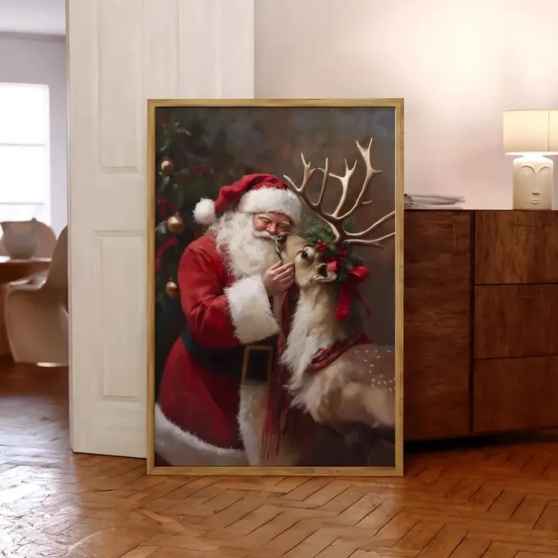 Рождественский принт с Санта-Клаусом и оленями, рождественский постер с Санта-Клаусом, винтажное праздничное настенное искусство, ретро-рождественский постер без рамки
Рождественский принт с Санта-Клаусом и оленями, рождественский постер с Санта-Клаусом, винтажное праздничное настенное искусство, ретро-рождественский постер без рамки