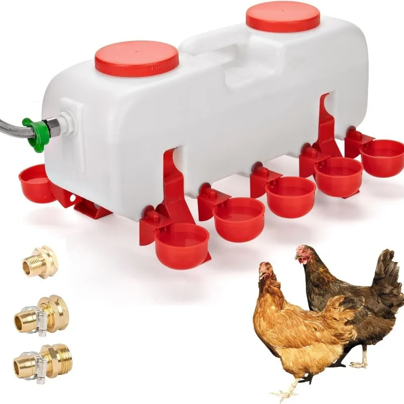 Automatic Water Dispenser, Water Bowl for Chicken, Duck and Goose, Poultry 10L 10kg Capacity Water Tank with Accessories, Carton
Automatic Water Dispenser, Water Bowl for Chicken, Duck and Goose, Poultry 10L 10kg Capacity Water Tank with Accessories, Carton