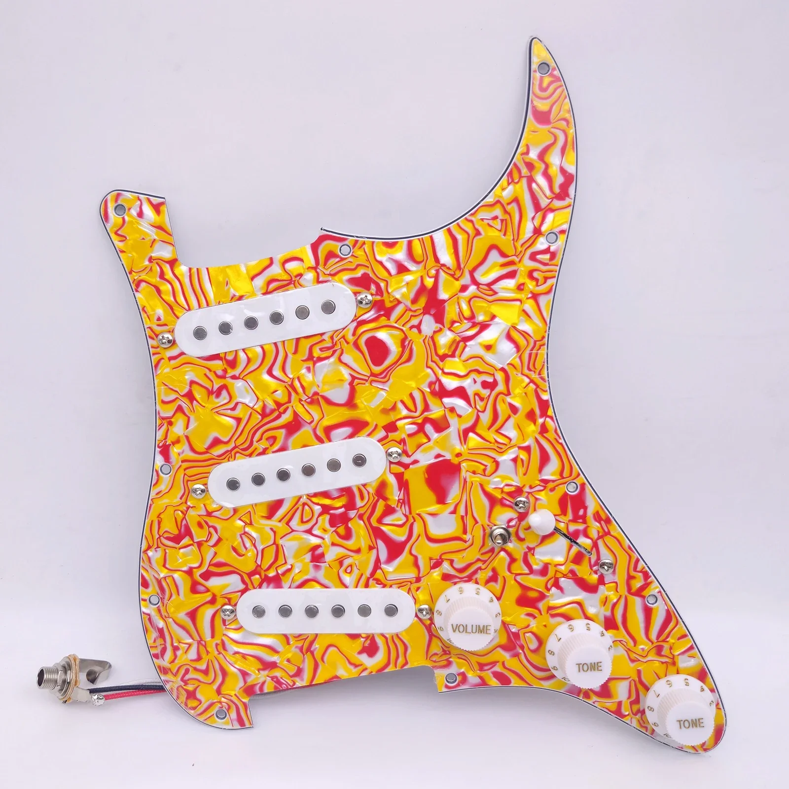 Prewired Loaded Pickguard with Coil Splitting Pickup Set for ST Guitar Electric Guitars Replacement Parts
Prewired Loaded Pickguard with Coil Splitting Pickup Set for ST Guitar Electric Guitars Replacement Parts