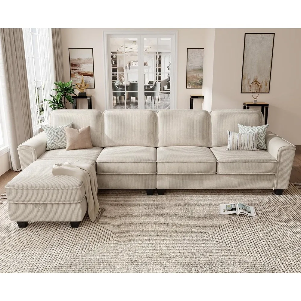Sectional Sofa Couch for Living Room, 106 Inches L Shaped Couch with Storage, 5 Seater Corduroy Home Sofas
Sectional Sofa Couch for Living Room, 106 Inches L Shaped Couch with Storage, 5 Seater Corduroy Home Sofas