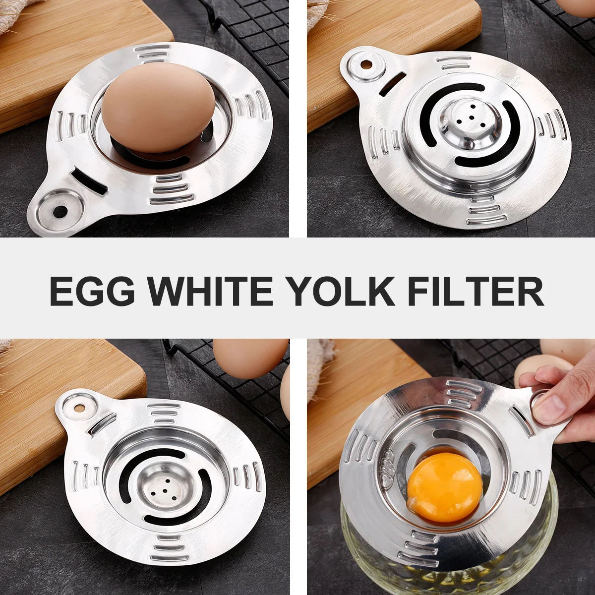 2Pcs Separator Stainless Steel White Filter Kitchen Gadget Home Cooking Baking Tool Egg Yolk Extractor Egg White Yolk Filter
2Pcs Separator Stainless Steel White Filter Kitchen Gadget Home Cooking Baking Tool Egg Yolk Extractor Egg White Yolk Filter