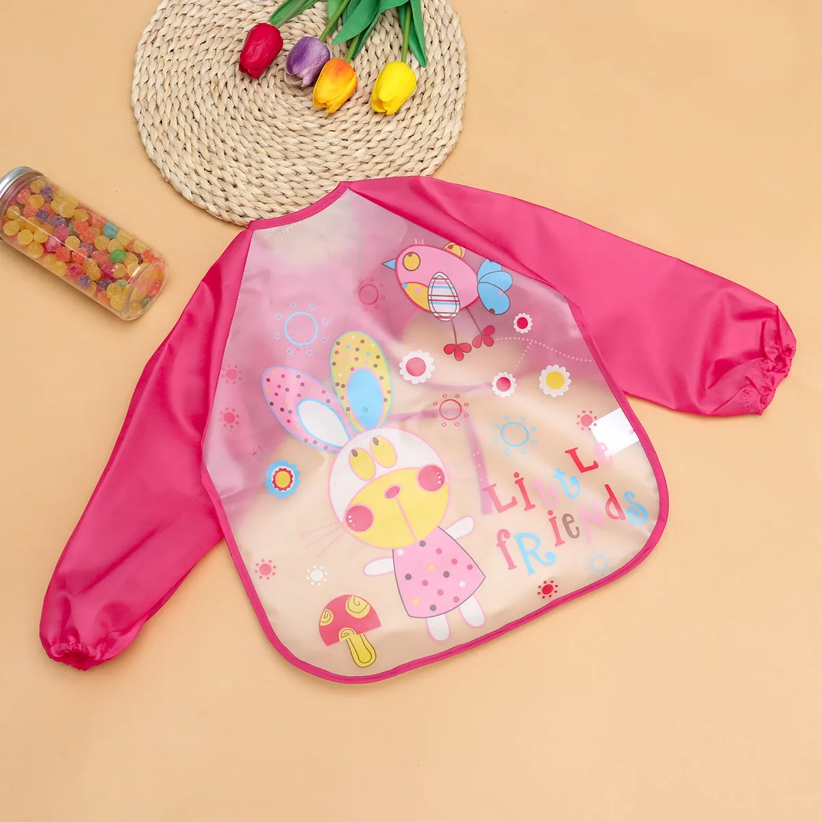 Baby Bib Apron Waterproof Cartoon Pink 3D Design Toddlers Sleeve EVA Material Easy Clean Washable Reusable Lightweight Stain
Baby Bib Apron Waterproof Cartoon Pink 3D Design Toddlers Sleeve EVA Material Easy Clean Washable Reusable Lightweight Stain