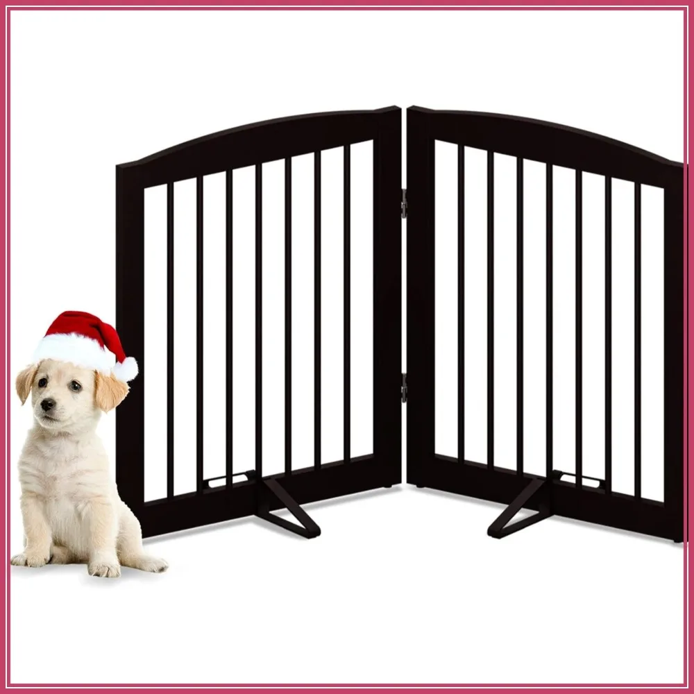Freestanding Pet Gate for Dogs, Foldable Wooden Indoor Barrier for Stairs Doorways, 24" Height 2 Panels, Brown
Freestanding Pet Gate for Dogs, Foldable Wooden Indoor Barrier for Stairs Doorways, 24" Height 2 Panels, Brown