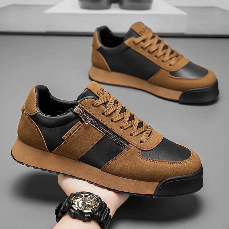 New Retro Men's Shoes Patchwork Leather Sneaker 2025 New Spring Flat Sneakers for Men's Zipper Comfor Wear-Resistant Work Shoe
New Retro Men's Shoes Patchwork Leather Sneaker 2025 New Spring Flat Sneakers for Men's Zipper Comfor Wear-Resistant Work Shoe