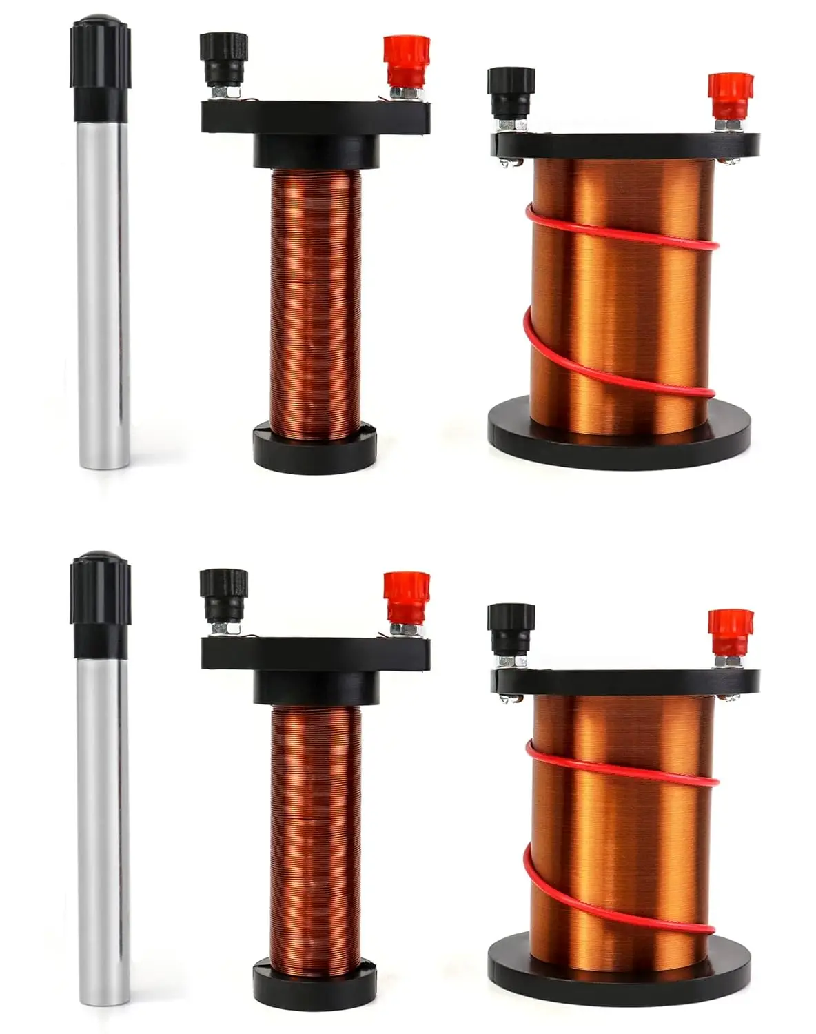 Physics Teaching Induction Coil Set with Primary & Secondary Coils, Soft Iron Core & Cylindrical Magnet
Physics Teaching Induction Coil Set with Primary & Secondary Coils, Soft Iron Core & Cylindrical Magnet