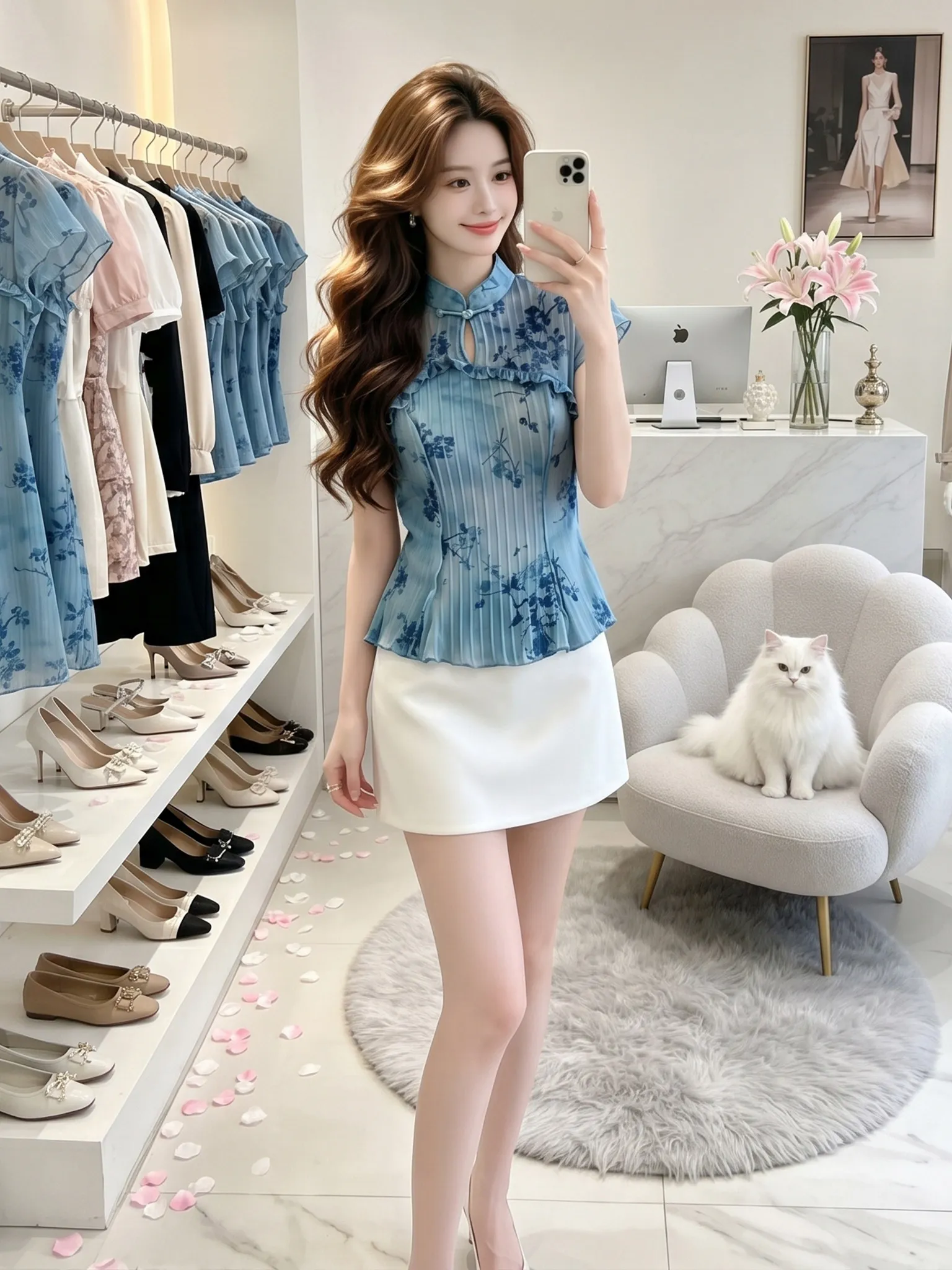 Slim Fit Short Shirt Women's Summer New Style Vintage Button Stand Collar Print Casual Fashion Breathable Skin-friendly
Slim Fit Short Shirt Women's Summer New Style Vintage Button Stand Collar Print Casual Fashion Breathable Skin-friendly