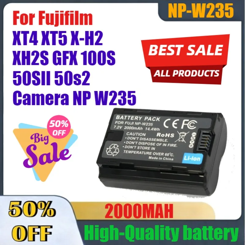 2000mAh NP-W235 High-Quality for Fujifilm Fuji XT4 XT5 X-H2 XH2S GFX 100S 50SII 50s2 Camera NP W235 Lithium Batteries
2000mAh NP-W235 High-Quality for Fujifilm Fuji XT4 XT5 X-H2 XH2S GFX 100S 50SII 50s2 Camera NP W235 Lithium Batteries