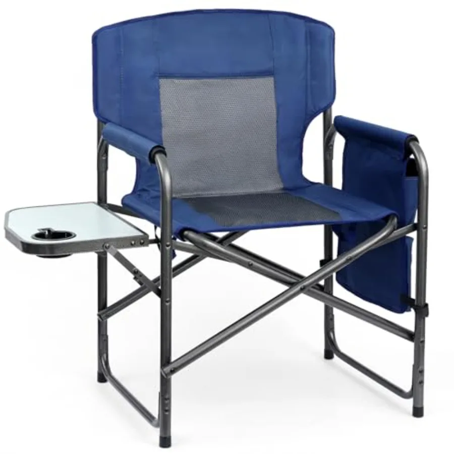 Camping chairs for adults: heavy-duty directors chair with side table lawn chairs in charcoal gray featuring durable steel fram
Camping chairs for adults: heavy-duty directors chair with side table lawn chairs in charcoal gray featuring durable steel fram
