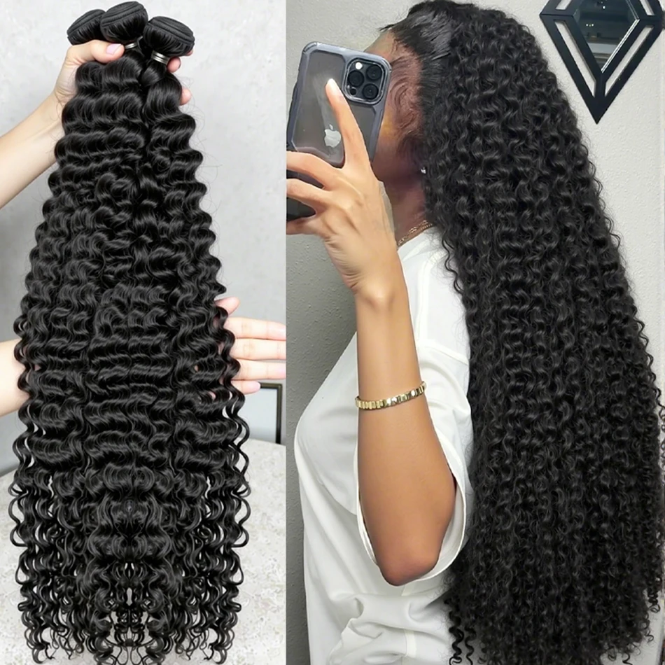 100%Deep Wave Human Hair Bundles Remy Hair Extensions Unprocessed 1 3 4 Bundle Curly Natural Color Black Brazilian Wigs Original
100%Deep Wave Human Hair Bundles Remy Hair Extensions Unprocessed 1 3 4 Bundle Curly Natural Color Black Brazilian Wigs Original