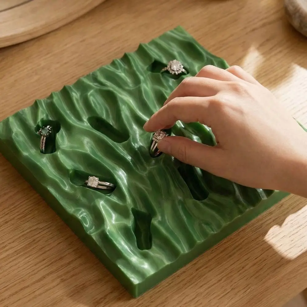 Minimalist Sea Wave Ring Display Plates Creative Elegant 3D Printing Rings Holder Simple INS Jewelry Storage Tray Room Decor
Minimalist Sea Wave Ring Display Plates Creative Elegant 3D Printing Rings Holder Simple INS Jewelry Storage Tray Room Decor