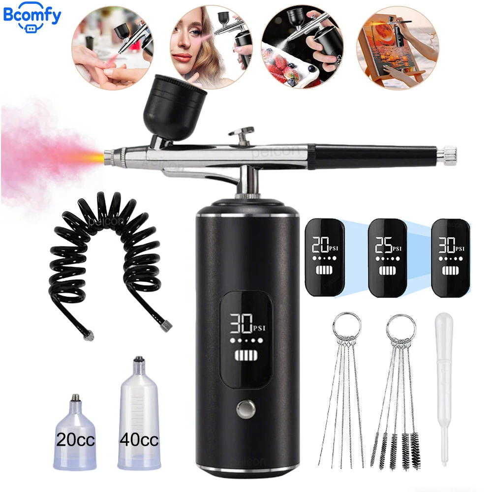 Аэрограф для ногтей с компрессором, перезаряжаемый распылитель для дизайна ногтей, рисования, краски для торта, портативный беспроводной аэрограф
Аэрограф для ногтей с компрессором, перезаряжаемый распылитель для дизайна ногтей, рисования, краски для торта, портативный беспроводной аэрограф