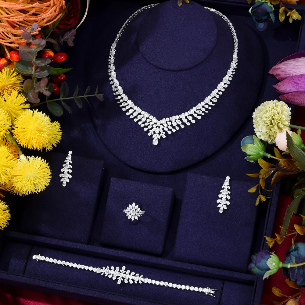 Siscathy European Style Luxury Zircon Wedding Jewelry Set For Women Necklace Earrings Rings Collar Female Engagement Accessory
Siscathy European Style Luxury Zircon Wedding Jewelry Set For Women Necklace Earrings Rings Collar Female Engagement Accessory